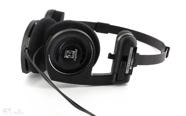 Koss Porta Pro on-ear headphones in black, side view on a white background